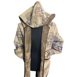 NWT MEDIUM SHERPA OPEN CLOSURE COAT WESTERN HOODIE